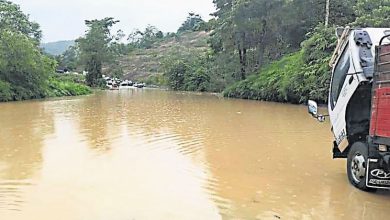 Photo of 話望生往2高原路 泥水沖洩百車受困