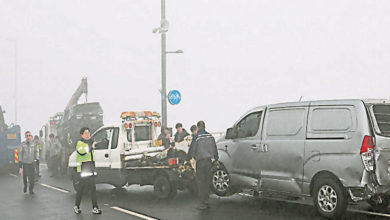 Photo of 疑路面結冰 韓40車連環撞