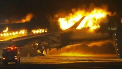 Photo of 【視頻】日本機場飛機相撞 載367乘客客機跑道著火