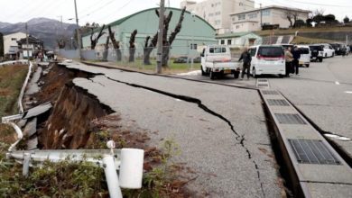 Photo of 日本石川能登半島地震各地傳災情  烈焰沖天、道路毀損