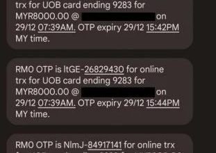 Photo of 接詐騙電話未提供OTP  男子信用卡仍遭轉賬RM800