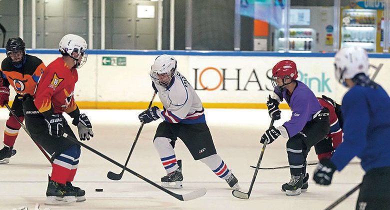 Combining speed skills with explosive ice hockey to test physical confrontation