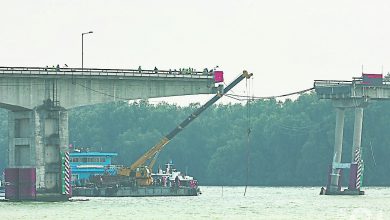 Photo of 瀝心沙大橋受損跨樑拆除