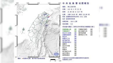 Photo of 台宜蘭海域 發生5級地震