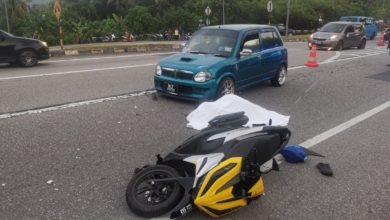 Photo of 汽車換道撞翻摩多 女騎士遭尾隨車輾破頭