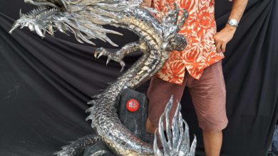 Photo of 李漢勤為完成亡妻心願 再造不鏽鋼祥龍獻古廟