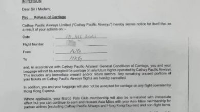 Photo of 辦登機與職員打架被國泰永久拒載 女子起訴被駁回