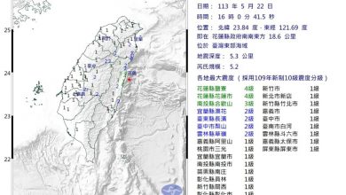 Photo of 花蓮5.2級地震