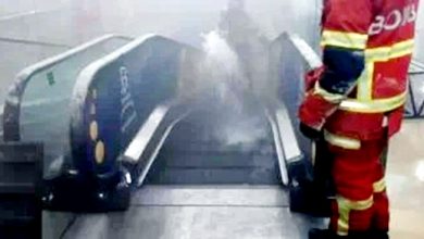Photo of 購物中心手扶梯著火 民眾被緊急疏散