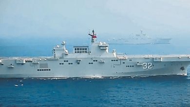 Photo of 與菲在仙賓礁對峙加劇 中075型兩棲攻擊艦首現