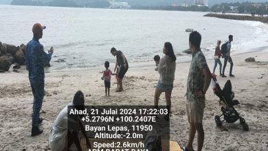 Photo of 檳海灘發佈紅色警戒 大人小孩照舊衝浪戲水