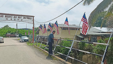 Photo of 村委會響應國慶運動 馬口百家村掛國旗