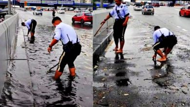 Photo of 【視訊】徒手清理堵塞水溝 交警：非職責但願為民服務
