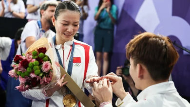 Photo of 黄雅琼夺金 男友刘雨辰求婚 現場冒粉紅泡泡太浪漫