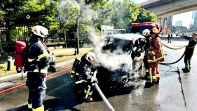 Photo of 輪胎沒氣仍硬上路 車起火燒毀 女司機慌逃