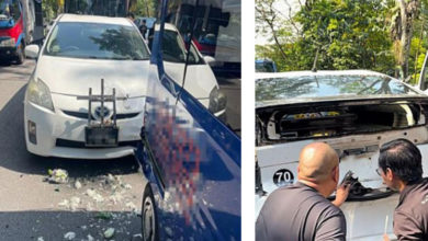Photo of 連環撞靈車被“夾”中間  業者急換車上香道歉