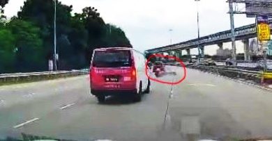 Photo of 轎車撞摩多後肇事逃逸 騎士失控人仰車翻倒地