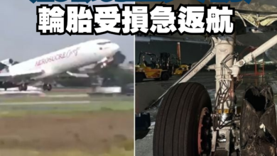 Photo of 飛機撞天線 輪胎破洞急返航