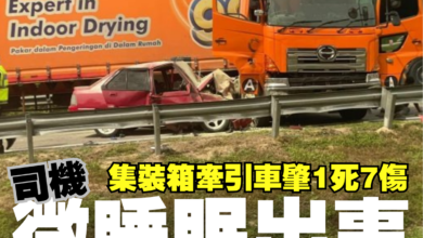 Photo of 集裝箱牽引車肇1死7傷案 | 司機微睡眠 撞圍欄肇禍