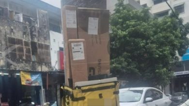 Photo of 摩多堆疊超大包裹 網民: 神奇的快遞員