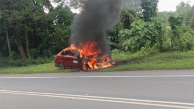 Photo of 德士赴華玲突起火 司機停車檢查被燒傷