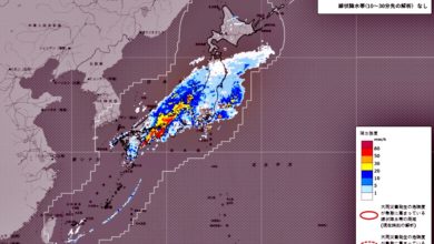 Photo of 颱風康妮轉低壓日本九州 降大雨 新幹線一度停駛