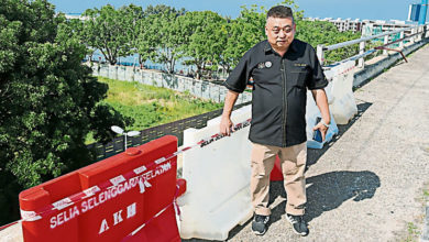 Photo of 损毁围栏仅用路障围着 雷宝翔促当局维修