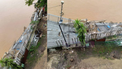 Photo of 彩虹广场河畔散步道崩塌 促住户勿靠近危及大家安全