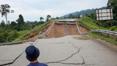 Photo of 肯逸湖路崩塌 警封路禁穿越