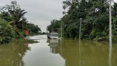 Photo of 务边路至古打华路淹水 2公里路段关闭