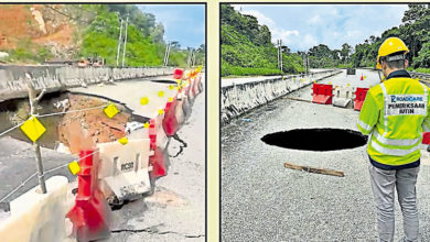 Photo of 甘榜仄佐路段有大洞 需至少2个月维修