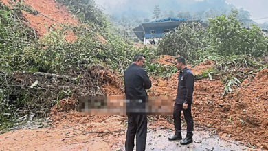 Photo of 金马仑半天2土崩  道路已清理通车