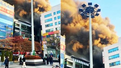 Photo of 韩国8层楼建筑大火 传多人受困