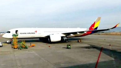 Photo of 韩亚航空客机引擎异常 乘客目击引擎冒火花