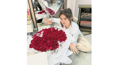 Photo of 晒玫瑰花爱心气球 吴艳妮说我爱你们