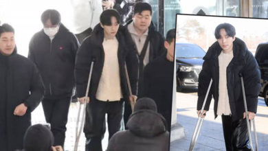 Photo of 韧带撕裂打石膏 2PM李俊昊拄拐杖赴日本