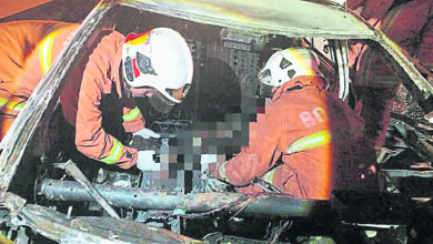 Photo of 车撞分界堤起火 华男烧成焦尸