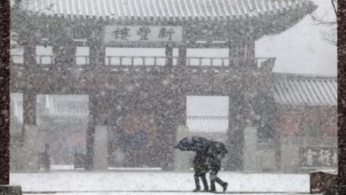 Photo of 韩国寒流来袭 首尔-18°C 多车连环撞