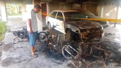 Photo of 疑遭纵火 1车5摩多烧毁
