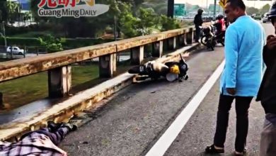 Photo of 槟桥车祸骑士亡 警官路过助维持交通秩序