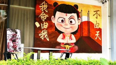 Photo of 中国博士生 槟创作哪吒壁画