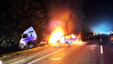 Photo of 南北大道恐怖车祸 罗里爆胎连撞3车 5死8伤