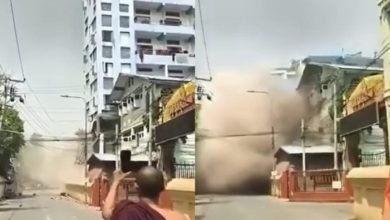 Photo of 建筑10秒垂直崩塌 僧侣们抢拍不逃