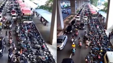 Photo of 骑士逛斋月市集 乱泊致堵塞