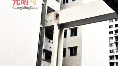 Photo of 青年组屋坠楼 尸身悬挂围墙