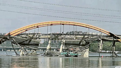 Photo of 北京大桥失火部分坍塌