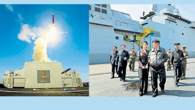 Photo of 朝新驱逐舰首次试射 金正恩指示加快海军核武装
