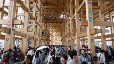 Photo of 大阪世博开幕漏水 民众室内撑伞 主办方致歉