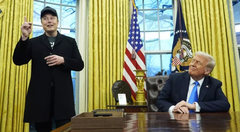 美国总统特朗普及其亿万富翁盟友马斯克，自去年起便成为密友。(美联社)