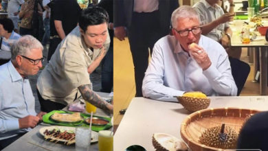 Photo of 比尔盖茨现身狮城小贩中心 尝遍鸡饭沙爹榴梿等美食